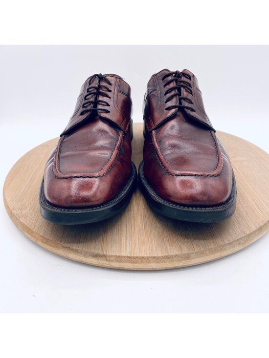 Vintage Santoni Shoes Mens 8.5 Brown Leather Plain Toe Dress Oxfords Italy main image 11